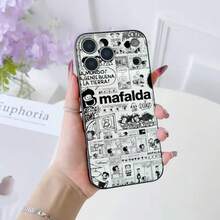 Sweet Mafalda Cartoon Phone Case Compatible With  17 16 15 14 13 12 11 Pro Max Plus Air Mini Black Silicone Soft Case, Compatible With  17 Case,  17 Pro Case,  17 Pro Max Case - z7 - 查看 7