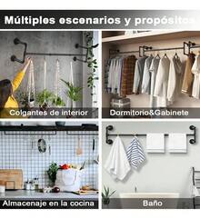 TendenciaPerchero Tubería Industrial Vintage De Colgar Ropa En ParedCalidad premium - 1 - Ver 7