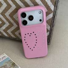 新年氛围可爱蜡皮黑白双心水钻手机壳，适用于 17 Pro Max/16 Pro Max/15 Pro Max/14 Pro/13 手机，女士创意设计手机壳 - 彩色 - 查看 8