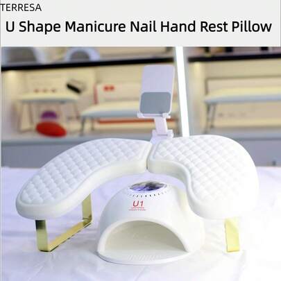 Nail Arm Rest Hand Pillow Manicure Arm Rest Stand Multi-Function With Phone Holder . It Is Designed To Fit Perfectly On Any Manicure Table Without Taking Up Too Much Space.Made From High Quality Memory Leather, This Hand Pillow Offers Both Comfort And Longevity, Making It Ideal For Professional Salon Use
