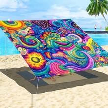 1 pieza Tela de sombrilla digital 2D con estampado, disponible en 5 estilos diferentes, con características como diseño de estampado impreso, a prueba de viento, desmontable, ligero, sombra parcial, a prueba de polvo - Multicolor - Ver 16