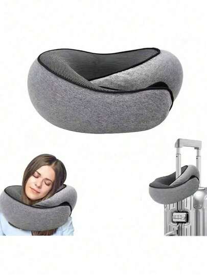 U-formad nackkudde, Bärbar avtagbar utomhusresekuddset för flygplan, Nackkudde med minnesskum, Snigelhalskudde, Resekudde, Nackkudde, 360° resehalskudde