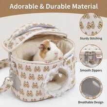 Cute Small Pet Carrier Bag, Suitable For Sugar Gliders, Hamsters, Guinea Pigs - Breathable Bubble Window Travel Bag, Handheld/Shoulder Portable Pet Tote (Cat Pattern)