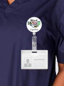 个性化胸牌卷轴，定制护士伸缩胸牌夹，护士ID卡扣挂绳胸牌夹，注册护士ID胸牌，员工礼物，听诊器731，个性化装饰品，个性化礼物，节日礼物，护士节