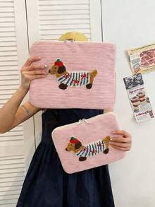 Laptop Bag, Pink Tablet Bag, 11-12 Inch /13-14 Inch /15-16 Inch Computer Bag, IPad Bag, Laptop Bag, Sausage Dog Sticker Laptop Bag, File Bag, Laptop Case, Laptop Bag, 11, 13, 14, 15.3, 15.6 Inch Portable Desktop Computer Bag, Mac Book Tablet Computer Bag 9-11 Inch IPadAir 4 5 Pro11 Mini 5 6 IPad Bag Shockproof Bag - Pink - View 11