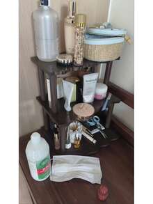 Kệ để bàn/tủ hình thang lượn sóng 2/3 tầng, lý tưởng cho gia đình, nhà bếp và văn phòng để đựng các vật dụng và đồ trang trí linh tinh, giải pháp lưu trữ nhà bếp, kệ trang trí, cấu trúc tre. - Quả óc chó - Xem 8