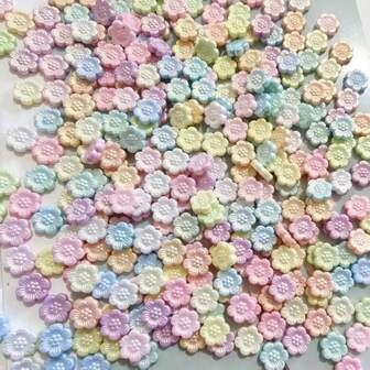 Golden Glow In The Dark Small Plum Blossom Scattered Beads Acrylic Horizontal Hole Bead Phone Chain Bracelet Earrings Ankle Chain Necklace DIY Jewelry Accessories