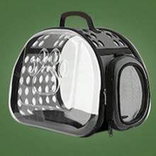 爪印图案透明太空舱宠物背包，透气便携猫包，可折叠肩背猫包 - 彩色 - 查看 17