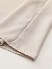 Bata larga de manga larga con cuello Mao bordado holgada para hombres, Kaftan musulmán casual y formal - Caqui - Ver 7