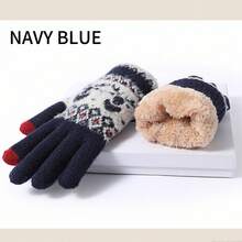 1 Pair Soft And Furry Winter Black Gloves For Men And Women, Touch Screen And Thermal Gloves With Solid Color, Hunting Gifts Men, Winter Accessories, Men's Gifts, Perfect Valentines Days Gifts For Girlfriends And Boyfriends, Fashionable Asymmetric Design Style - B-22008 - View 5