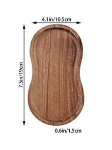 1pc Wooden Tray, Fruit Plate, Dessert Dish, Coffee And Milk Wooden Tray, Cheese Plate, Wooden Tea Tray, Bread Plate For Holding Sandwiches, Snacks, Desserts, Salad - Easy To Clean, Multi-Purpose Serving Platter - Yellow - View 12