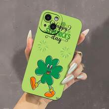 La funda para teléfono con espejo y diseño alegre de trébol le da un toque divertido al teléfono, ideal para celebrar el Día de San Patricio. Es compatible con  17,  16 Pro Max,  15 Pro Max,  13 y  12. Fabricada en TPU resistente, garantiza protección contra golpes y caídas, además de darle un toque divertido. Un regalo encantador para familiares y amigos, ideal para fiestas, cumpleaños o simplemente para alegrarle el día a alguien. - Negro - Ver 2