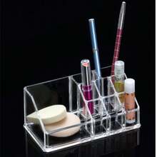 Transparent Acrylic Cosmetic Storage Box, Stepwise Makeup Organizer Rack For Skincare, Eyeshadow Palette, Lipstick Display - Clear - View 3