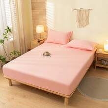 1 buah Sprei Fitted Warna Polos, Pelindung Kasur, Penutup Kasur untuk Tempat Tidur, Lembut dan Bernapas, Untuk Semua Ukuran Tempat Tidur - Twin, Full, King, Queen Size. Sprei dengan Kantong Dalam Hingga 11,8 Inci. Tekstil Rumah Tangga Bebas Kerut, Lebih Baik untuk Tidur, Dapat Dicuci dengan Mesin. Ukuran King, Queen, Full, Twin. - warna giok - View 4