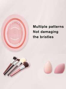 1/2 Packs Makeup Brush Cleaner Mat Foldable Silicone Makeup Brush Cleaner Bowl Pads Portable Scrubber Cleaning Tool For Makeup Brush Set Foundation Powder Concealers Eye Shadows Makeup Brushes - Multicolor - View 6
