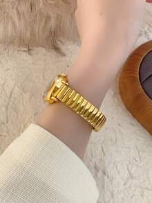 1pc Gold Adjustable Women's Quartz Watch Exquisite Fashionable And Simple Suitable For Daily Matching Birthday/Graduation Gifts Casual Gatherings And Banquets ﻿ - Gold - View 5