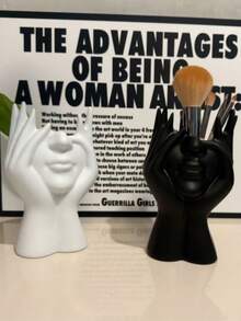 1个/2个多功能人形装饰桌面收纳盒，创意人体艺术化妆刷架和笔架，手工制作的桌面或浴室化妆品收纳盒，轻巧时尚设计，趣味装饰配件，家居桌面和抽屉收纳盒，女士房间，化妆台，梳妆台装饰，女士化妆桌，笔架，桌面收纳盒和化妆品收纳盒。 - 彩色 - 查看 10