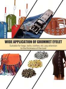 Gold & Silver Eyelets Kit, Eyelet Pliers Metal Snap Set, Includes Snap Pliers, Sewing Craft Punch Tools Set, 5-Prong Snap Installation Kit, No Rivet Snap, Manual Press Pliers Snap, Stud & Socket Snap, Cable Grommet Tool Set, Metal Hole & Gold/Silver Washers, Hole Cable Grommet Manual Crimping Kit, Suitable For Leather/Belt/Shoes/Crafts