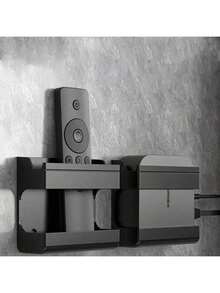 1/2/4pcs Wall Mounted Remote Control Storage Box, Mobile Phone Charging Bracket, Enclosure Type Storage Rack - Multicolor - View 6