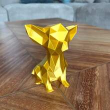 TendenciaPerro Chihuahua Escultura Poligonal Decorativa 10 Cm Dorado DoradoCalidad premium - Dorado - Ver 6