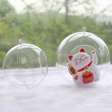 TendenciaBola De Navidad De Plástico Transparente, 8 Cm, 5 UnidadesCalidad premium - Transparente - Ver 7