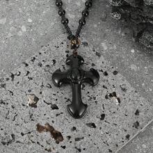 1 chiếc bùa hộ mệnh may mắn kiểu dáng tôn giáo cổ điển, mặt dây chuyền hình thánh giá bằng đá obsidian đen thời trang (Dành cho nam giới) - màu đen - Xem 5