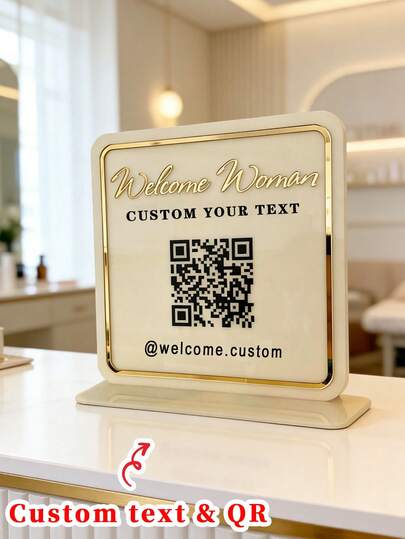 Custom Business Signs For Salon Doors, Custom Business Sign, Reception Signage, Beauty Salon Decor, Qr Code Sign, Personalized Sign Scan To Pay Social Media Sign, QR Code Display, Salon Table Sign. Multi QR Code Business Social Media Sign | Custom Logo And Payment Method Sign, Valentine's Day, Easter, Mother Plot