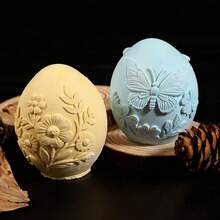 Easter Eggs Silicone Candle Molds DIY Rabbit Flower Butterfly Chicken Clover Embossed Egg Plaster Resin Mould Soap Candle Mold - Multicolor - View 5