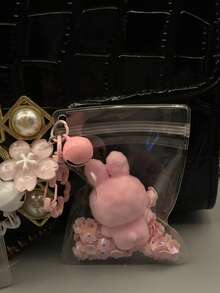 1件新年限量版KEYCEO系列PVC摆件，精致樱花钥匙扣，配有透明保护袋，饰以爱心亮片和樱花亮片，便携易用，适合作为新年、情人节、婚礼、音乐节、返校季、毕业季、户外活动、感恩节、节日礼物套装 - 彩色 - 查看 11