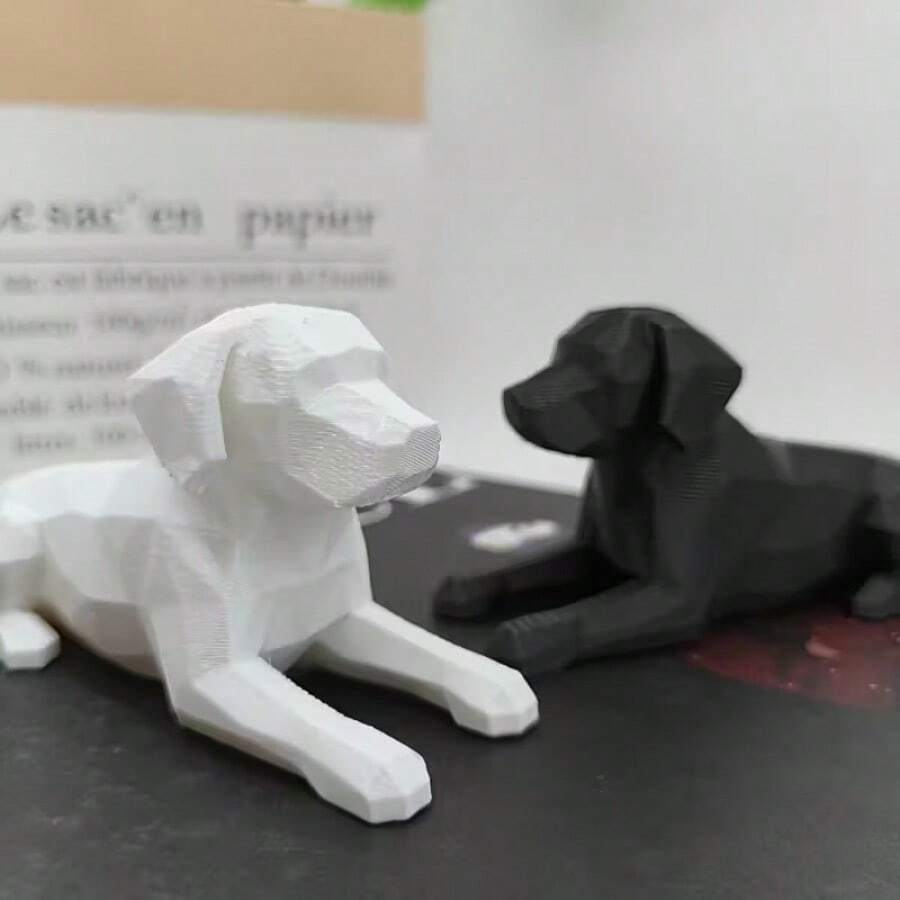 1pc Lifelike Sleeping Labrador Statue, Suitable For Desktop Display, Living Room, Bedroom, Office Decor, Gift For Dog Lovers - Multicolor - View 1
