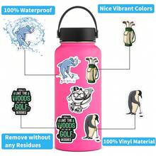 Conjunto de 122 adesivos de golfe perfeitos para decorar seu celular, garrafas de água, álbuns de recortes, diários, carros, laptops e muito mais! Ideais também para sacolas de presente, selos de envelopes, decoração de festas e materiais de escritório. - Multicolorido - Ver 6