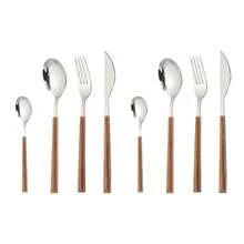 8pcs/2sets Stainless Steel Cutlery Set, Faux Wood Handle Utensils Set, Retro Flatware Set, Korean Style, Mirror Polished, Suitable For Home Daily Use, Festivals, Kitchen, Dining Room, Wedding, Banquet - Multicolor - View 10