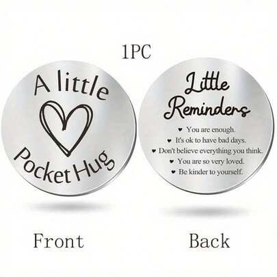 A Stainless Steel Pocket Hug Commemorative Coin, A Souvenir Of A Man's Long-Distance Relationship