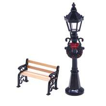 1pc Mini Park Bench Model Decor, Miniature Gardening Accessory, Miniature Yard Scene Prop Model, Exquisite Craft, Small House Decoration, Miniature Home Scene DIY, Collectible Gift For Hobbyists And Enthusiasts - Beige - View 3