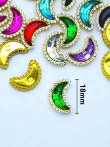 50pcs Mixed Color Moon & Sunflower Handmade Crystal Rhinestone Claw Decorations, Suitable For Clothing, Shoes, Bags And Other DIY Decoration Materials And Accessories - Color Mixing - View 2