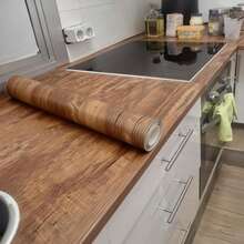 1 Rolle Eichenholz-Optik Selbstklebende Tapete, dick & langanhaltend, geeignet für Arbeitsplatten, Schreibtische, Küchenschränke, wasserfest beschichtet, Holzfurnier Tapete Rolle, Tischplatte Dekor, Küchenarbeitsplatte, Waschtisch, Holzvertäfelung, Arbeitsplatte Folie - Neue Park-Holztapete - Übersicht 13