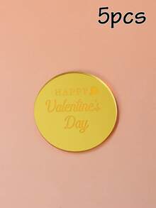 Personalized Cake Topper For Restaurants, Custom Acrylic Round Drink Topper For Wedding Decor, Personalized Cake Topper, Customizable Text Birthday Cake Decoration, Customized, Valentine's Day, Stylish Custom Design, Family, Father, Mother - Style a - View 17