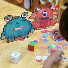 qixi 1 pieza Juguete educativo de cálculo matemático para niños de primaria, herramienta educativa de galleta de monstruo - Verde - Ver 8