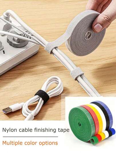 Premium 1pc Heavy-Duty Nylon Cable Organizer Strap With Durable Hook And Loop Fastener, 79/118 Inches Length For Versatile And Efficient Cable Management - Perfect For Home, Office, Travel, And Outdoor Use - Reusable Cord Wraps For Wires