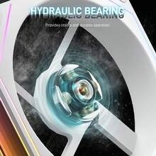 12cm ARGB Sync Lighting Silent Cooling Fan For PC Case, CD Texture Design, Temperature Control Fan - CD Texture, White Positive Direction - View 4