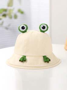 1pc Frog Cartoon Bucket Hat, Outdoor Sun Protection Hat, Cute & Funny Versatile Cap - Multicolor - View 5