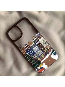 Custodia per telefono invernale e natalizia con motivo neve, compatibile con 17, 16, 15, 14, 13, 12, 11 Pro Max, 16E, 17 Air, X, XR, XS, 7, 8 Plus, cover trasparente - d - Visualizzare 11
