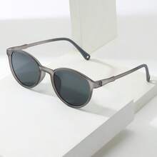 1pc Unisex Retro Oval Small Frame Personalized Minimalist Fashion Fashion Glasses, Suitable For Party, Travel, Casual, Beach, Daily Use - Multicolor - View 8