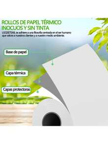 50 Rollos Térmico 57x40 mm Miniprinter,Recibo de  Impresora 58 mm,Xprinter, Ticket, Para impresora Portátil,37543389 - Multicolor - Ver 6