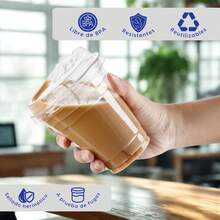 TendenciaAlviria 50 Vasos Desechables Plástico 24 Oz Tapa Boquilla TransparenteCalidad premium - 1 - Ver 6