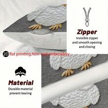 2 件装可爱白色猫头鹰抱枕套，18x18 英寸，柔软毛绒面料，带拉链 - 无刺绣设计，适用于客厅、露台、沙发装饰 - 仅限手洗，不含枕芯，猫头鹰家居装饰 - 彩色 - 查看 8