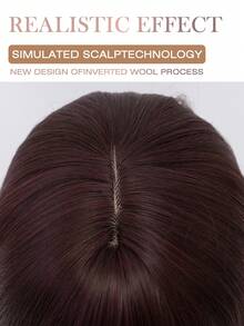 XOUJE 26英寸长直发合成假发，红棕色，带刘海，层次分明设计，打造自然发际线，适合初学者，时尚百搭，日常佩戴、约会、度假、摄影、角色扮演、优雅派对、音乐节、休闲聚会等场合皆宜。耐热假发。 - 紅木色 - 查看 5