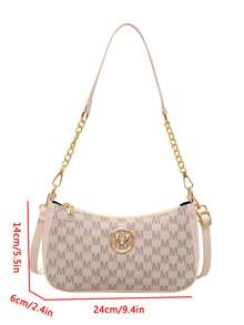 新款时尚百搭链条单肩包，女士腋下手提包 - 白色 - 查看 5