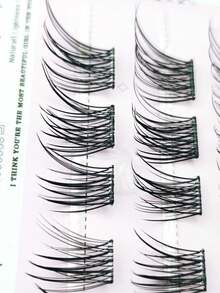 60片免胶婴儿自然分段假睫毛，韩式逼真睫毛，适合初学者，大容量垂坠单簇C型卷翘睫毛 - C - 查看 4