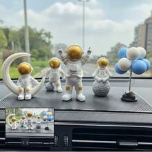 Tendencia4pcs Adornos Astronauta Figuras Decorativas/auto,escritorioCalidad premium - Oro - Ver 1